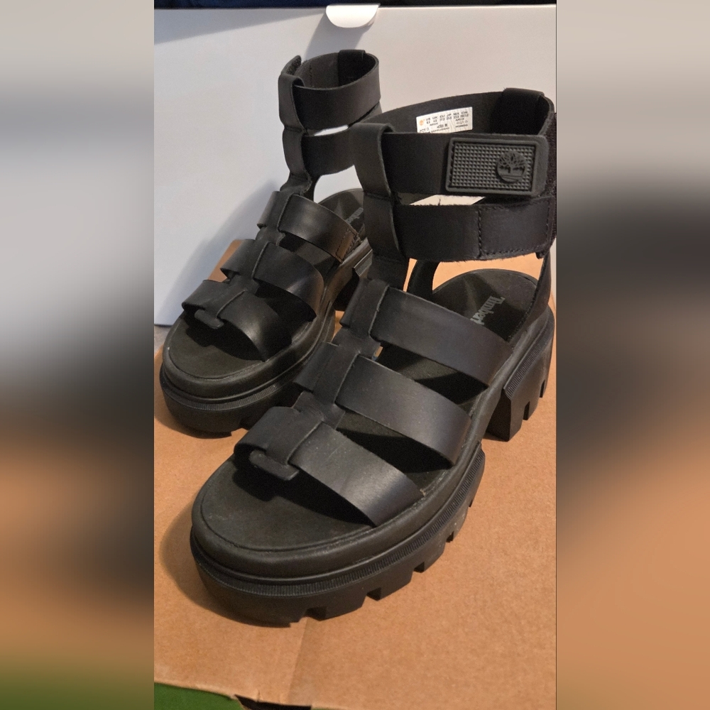 Black Strappy Sandals - Picture 2 of 3